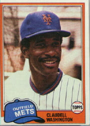 1981 Topps Baseball Cards      151     Claudell Washington